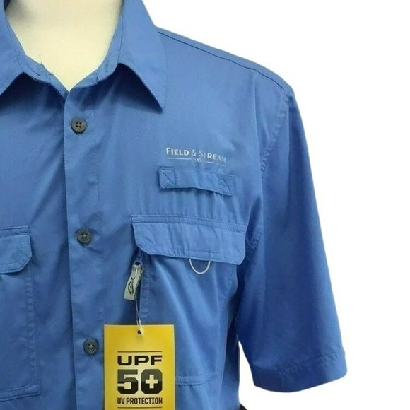 Field Stream Fishing Shirt Mens M Blue UPF 50 S/S SmartCool Rodkeeper - Picture 8 of 9
